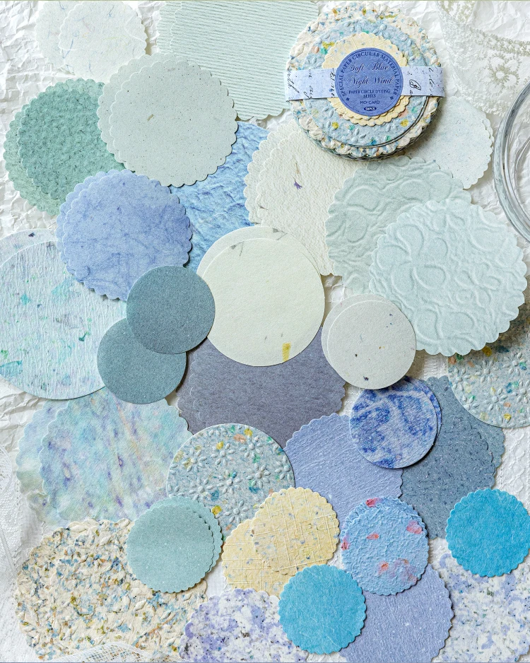 JIANQI 50 pcs Craft Vintage Scrapbooking Paper Kawaii Art Junk Journal Deco Sticker rotundity emboss DIY Material Paper