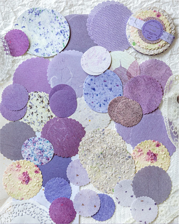 JIANQI 50 pcs Craft Vintage Scrapbooking Paper Kawaii Art Junk Journal Deco Sticker rotundity emboss DIY Material Paper