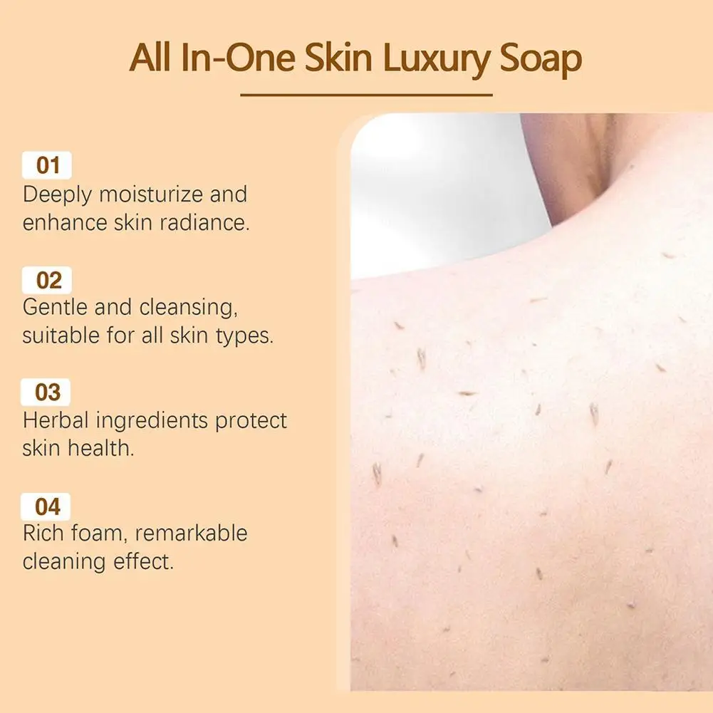 3/6PCS Gold Soap Handmade Essential Oil Soap Black Spots Remover Gentle Clean Shrink Pores Moisturizing Bath Body Face Bar Soap