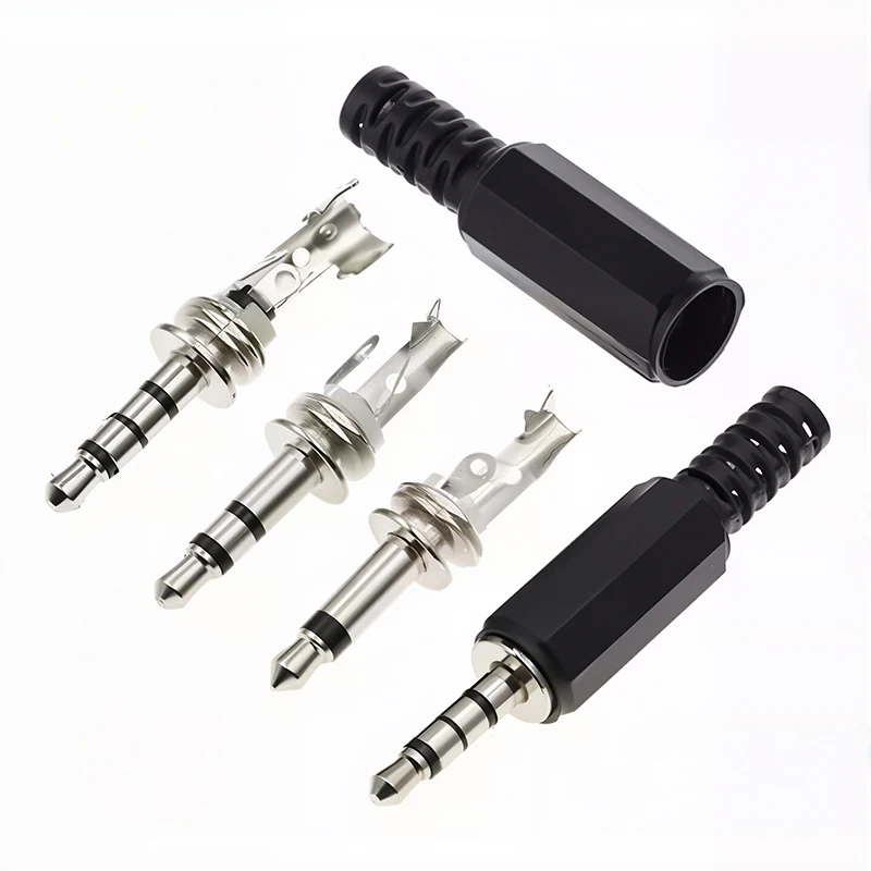 5Pcs 3.5mm Mono Stereo Plug For Microphone Headphone Connector, 2-Pole/3-Pole/4-Pole Audio Adapter