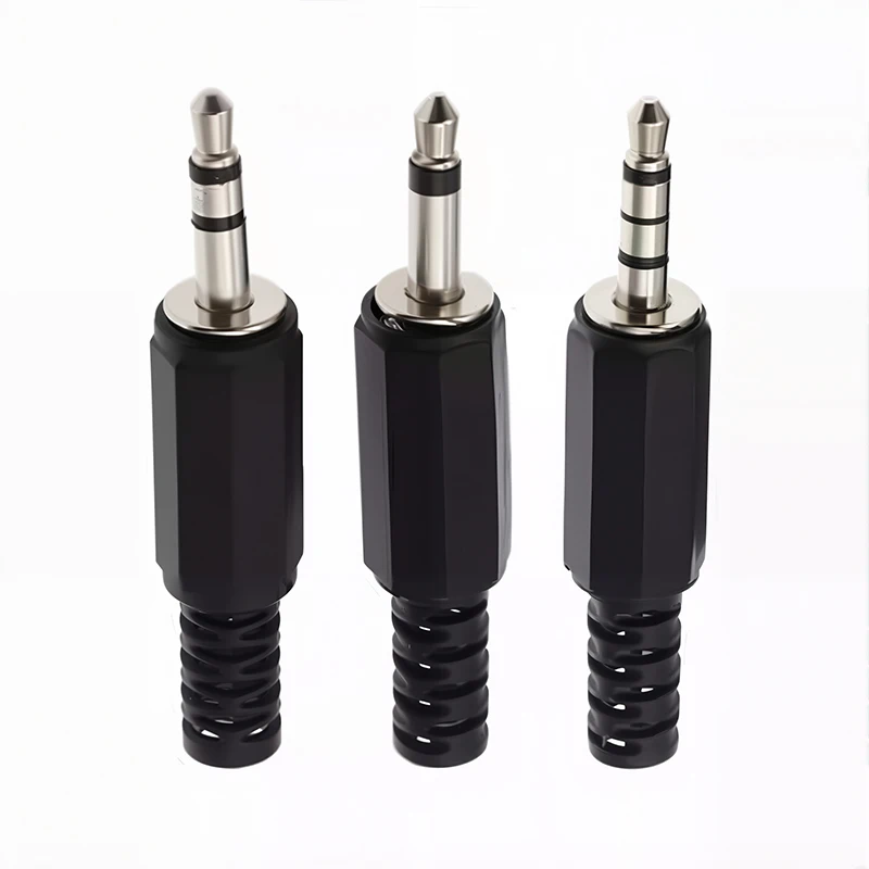 5Pcs 3.5mm Mono Stereo Plug For Microphone Headphone Connector, 2-Pole/3-Pole/4-Pole Audio Adapter