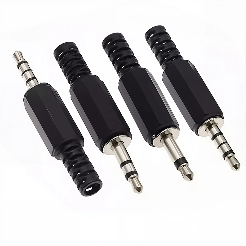 5Pcs 3.5mm Mono Stereo Plug For Microphone Headphone Connector, 2-Pole/3-Pole/4-Pole Audio Adapter