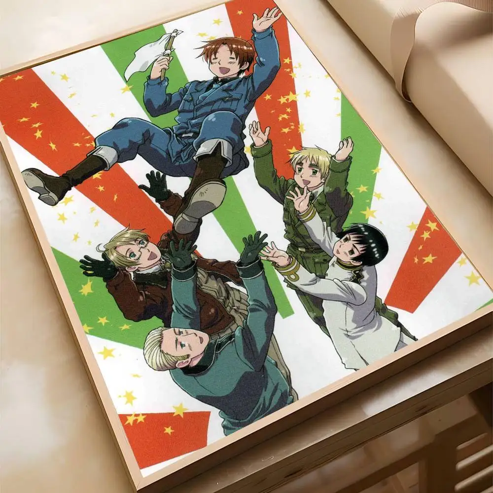 1PC Anime Hetalia Axis Powers Poster Self-adhesive Art Waterproof Paper Sticker Coffee House Bar Room Wall Decor