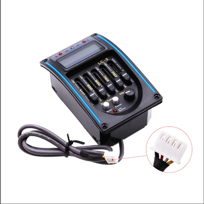 LC-5 5 Bands Acoustic Guitar Pickup EQ Preamp LCD Tuner Piezo Pickup Equalizer System