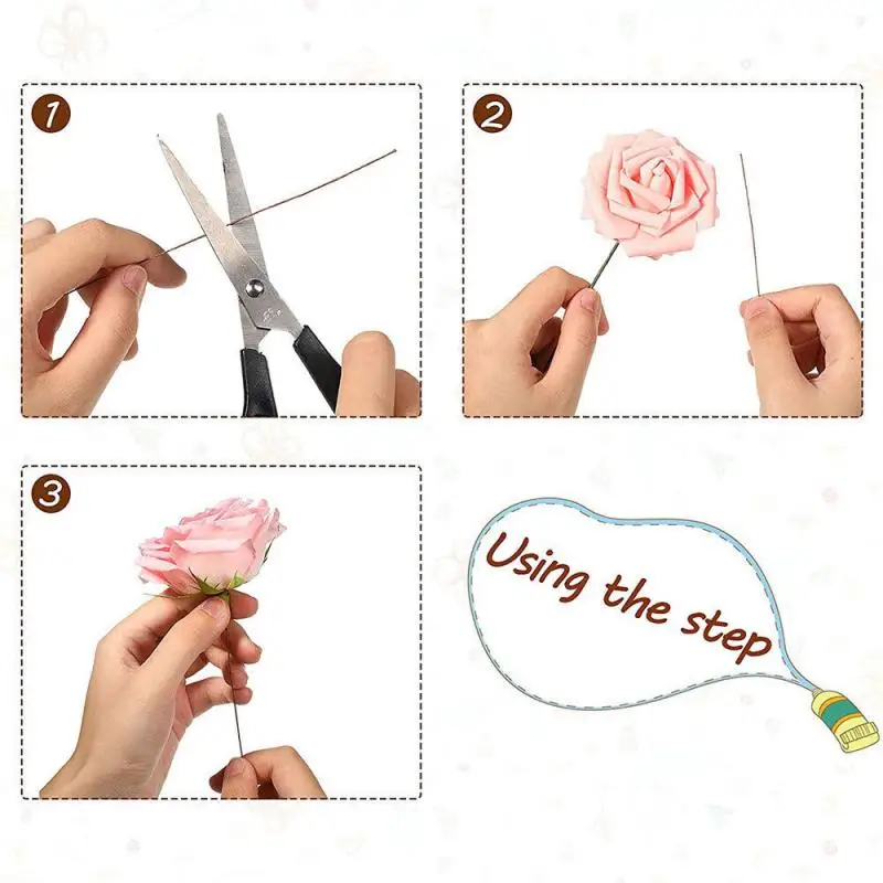 #26 #20 Paper Floral Wire 0.45mm/0.9mm Diameter 36cm 30mm Long Iron Wire Useds For DIY Nylon Stocking Flower Branche Making