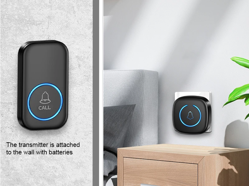 EZHEN Smart Wireless Doorbell Welcome Door Bell 60 song Ringtones Differentiated Doorbell Mute Home Office Call Bell US EU Plug