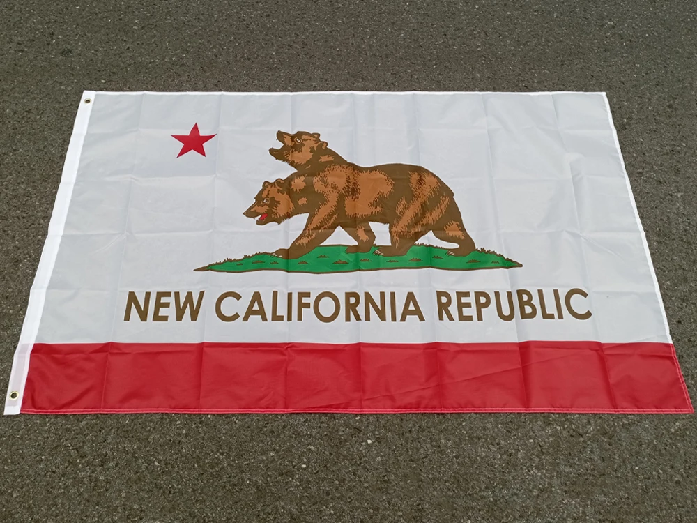 Aerxemrbrae 90X150cm New California Flag Double Side Printed Polyester Hanging New California Republic Flag for Decoration