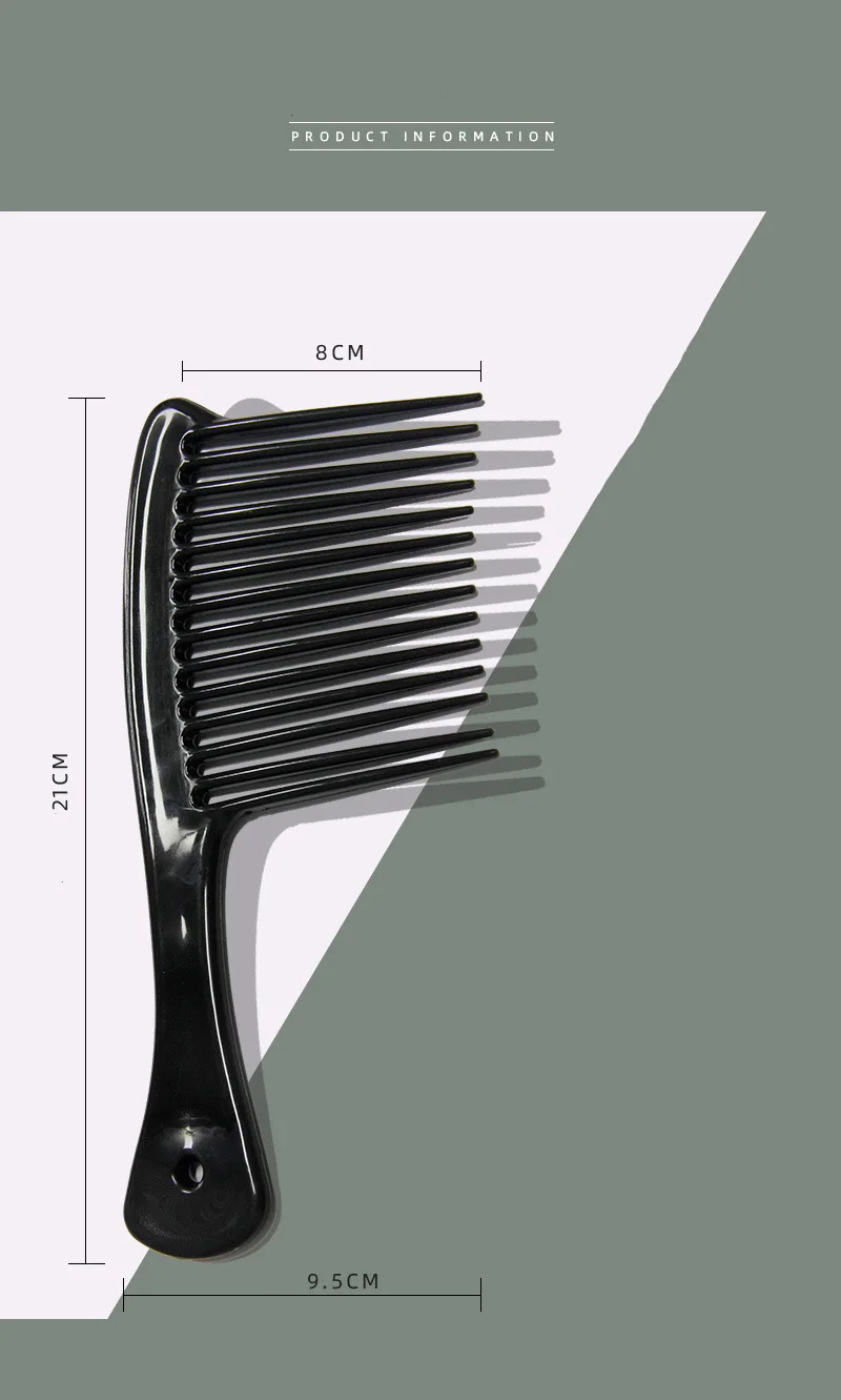 Wide Tooth Smooth Hairdressing Comb Big Size Wet Long Curly Hairbrush Salon Detangling Hair Styling Tools Coarse Wide Spikes