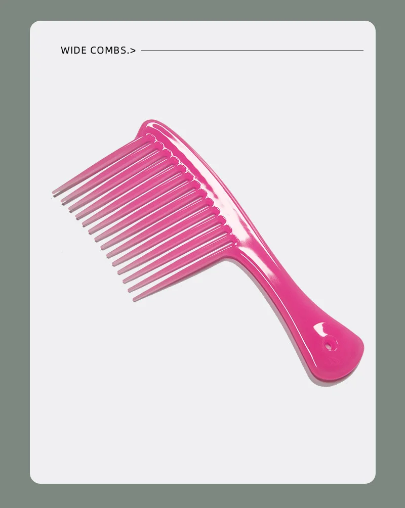 Wide Tooth Smooth Hairdressing Comb Big Size Wet Long Curly Hairbrush Salon Detangling Hair Styling Tools Coarse Wide Spikes