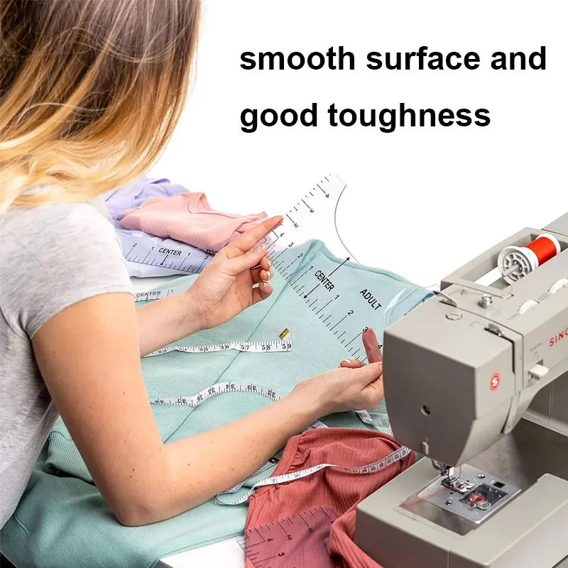 4/8Pcs/set Round T-Shirt Neck Measurement Tools PVC Alignment Rulers For Guiding Design Clothes Size Handmade Sewing Accessories