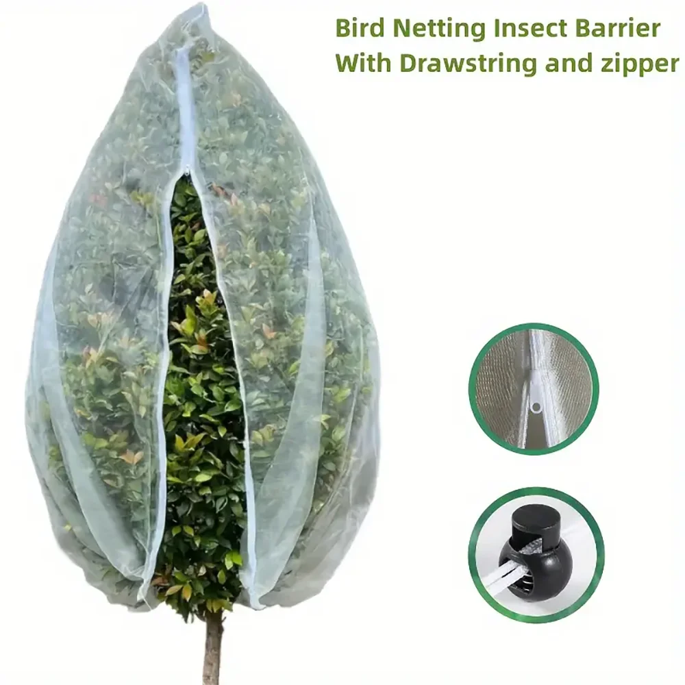 Extra-Thick Garden Netting With Drawstring & Zipper-Insect &Bird Protection For Fruits,Citrus,Flowers Pe Material Insect Netting