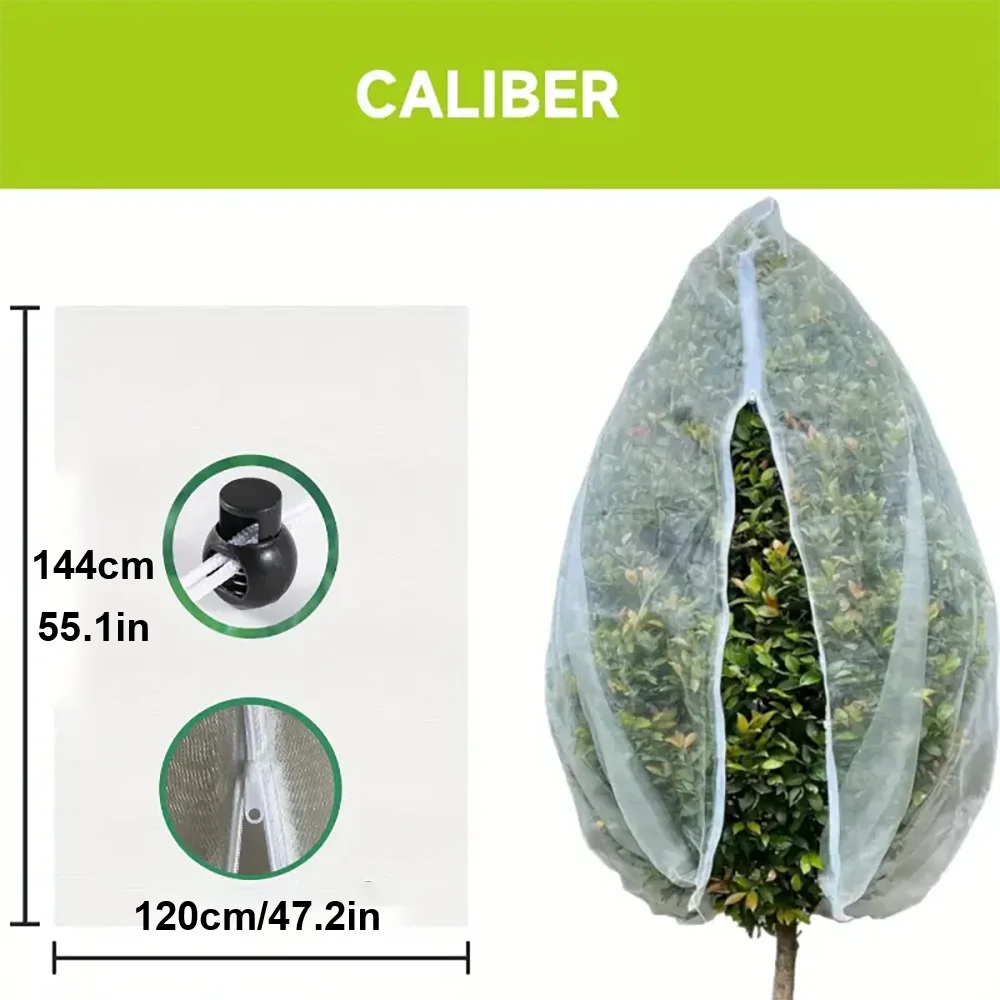 Extra-Thick Garden Netting With Drawstring & Zipper-Insect &Bird Protection For Fruits,Citrus,Flowers Pe Material Insect Netting