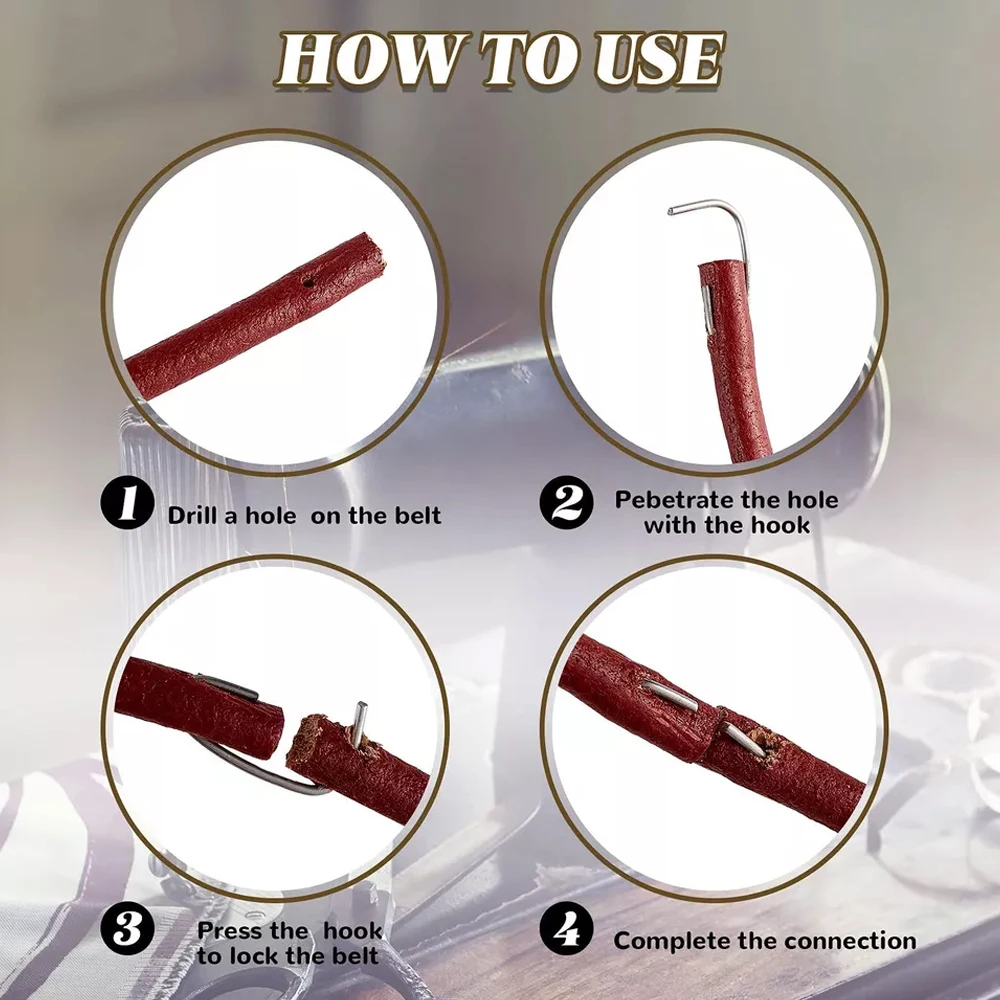1X Leather Belt Treadle Parts with Hook for Singer Sewing Machine Household Home Old Sewing Machines Sewing Tools Accessories