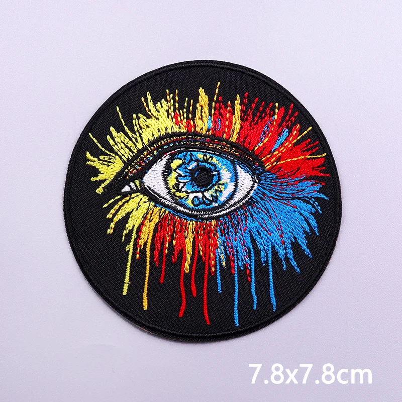 Punk Series Patch Iron On Patches For Clothing Thermoadhesive Patches On Clothes Horror Eyes Embroidery Patch DIY Sewing Patch