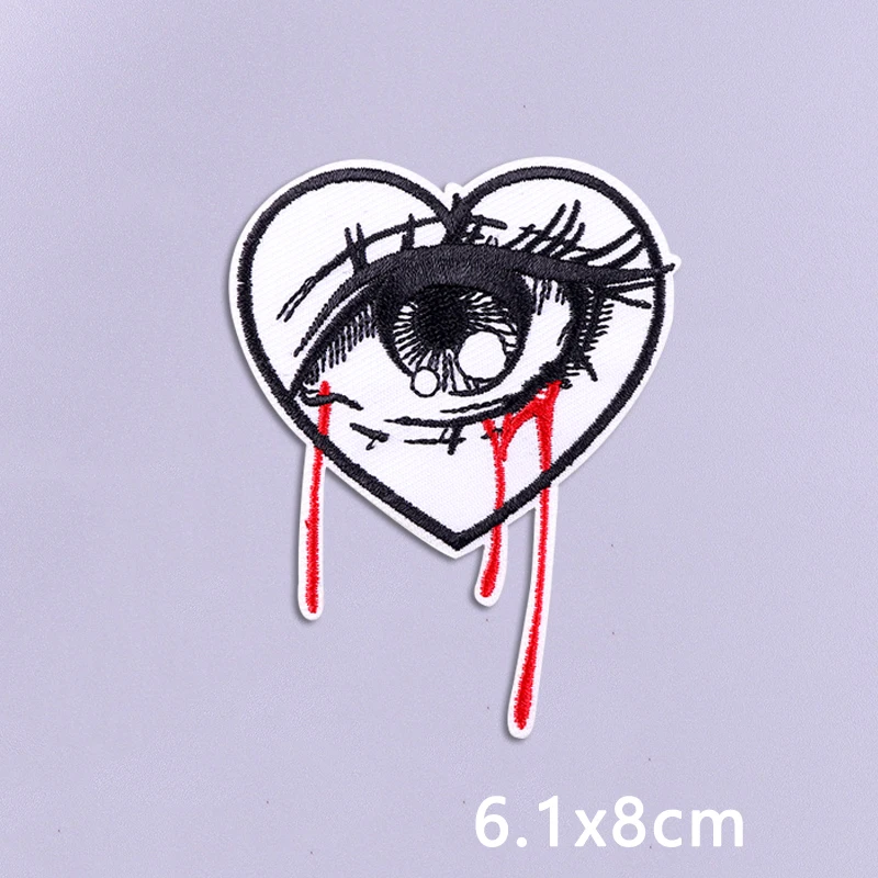 Punk Series Patch Iron On Patches For Clothing Thermoadhesive Patches On Clothes Horror Eyes Embroidery Patch DIY Sewing Patch