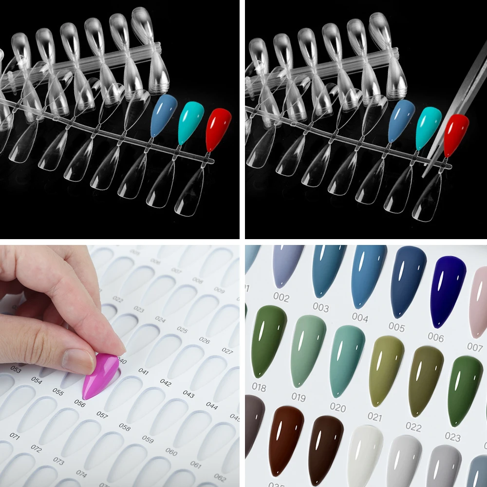 160/180/216 Colors Fake Nails Tips Display Book Nail Polish Storage Book Nail Styles Showing Book with 240PCS Fake Nails Tools