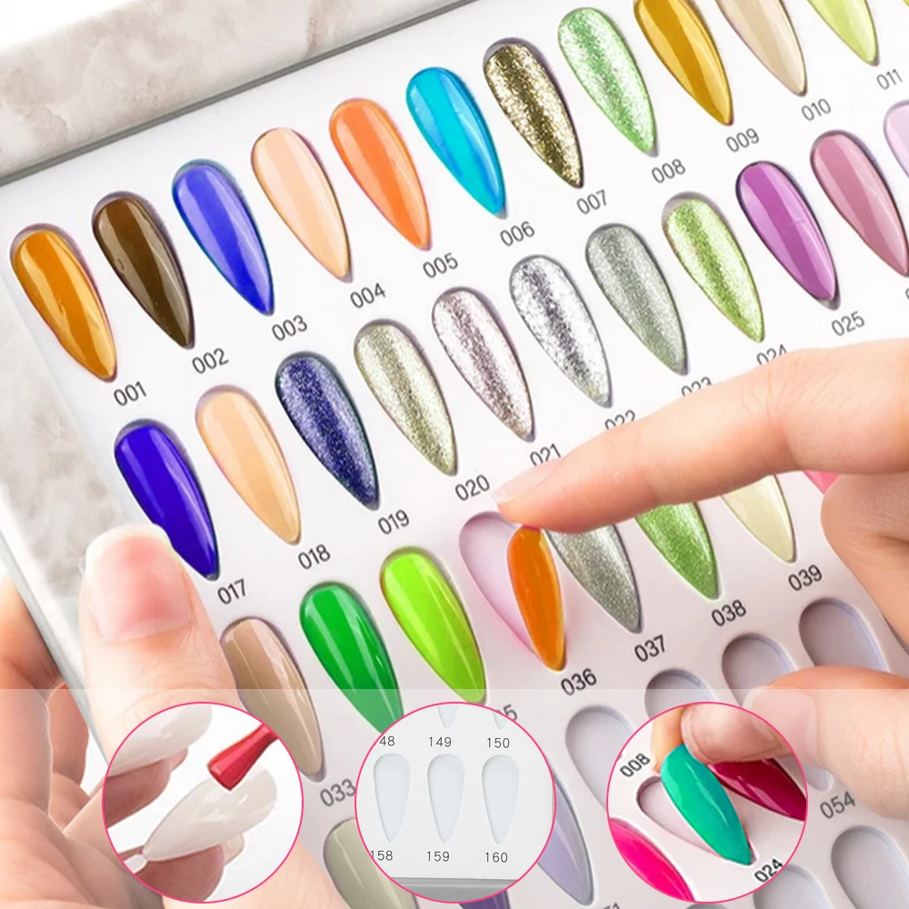 160/180/216 Colors Fake Nails Tips Display Book Nail Polish Storage Book Nail Styles Showing Book with 240PCS Fake Nails Tools
