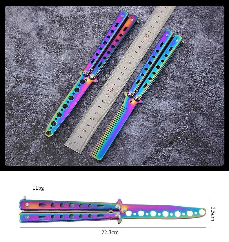 Portable Folding Butterfly Knife Trainer Stainless Steel Pocket Practice Training Tool for Outdoor Games Hand Movements No Edge