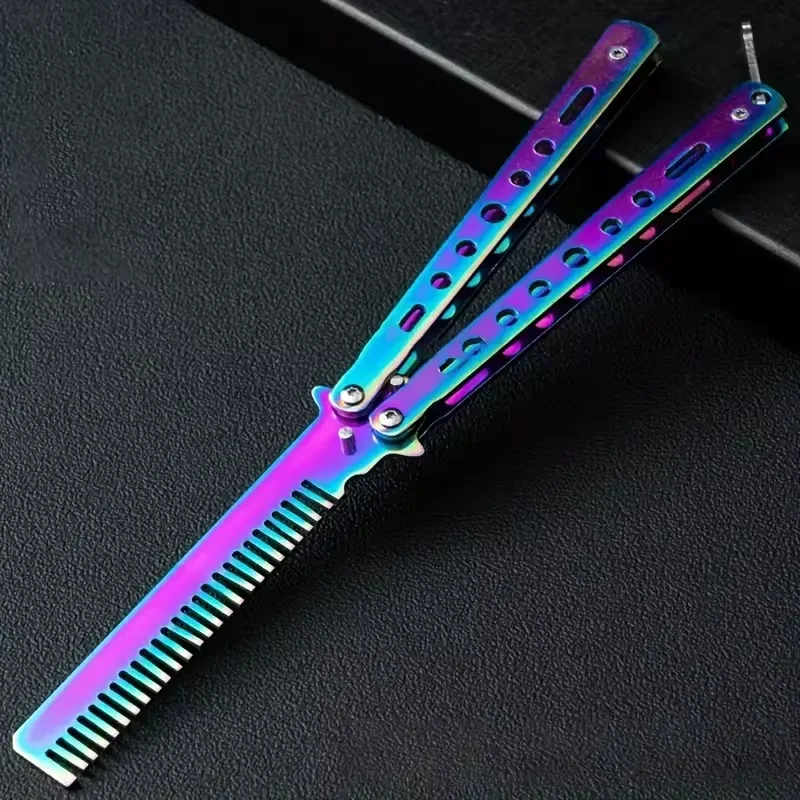 Portable Folding Butterfly Knife Trainer Stainless Steel Pocket Practice Training Tool for Outdoor Games Hand Movements No Edge