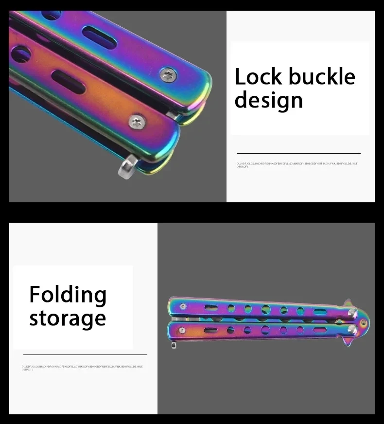 Portable Folding Butterfly Knife Trainer Stainless Steel Pocket Practice Training Tool for Outdoor Games Hand Movements No Edge