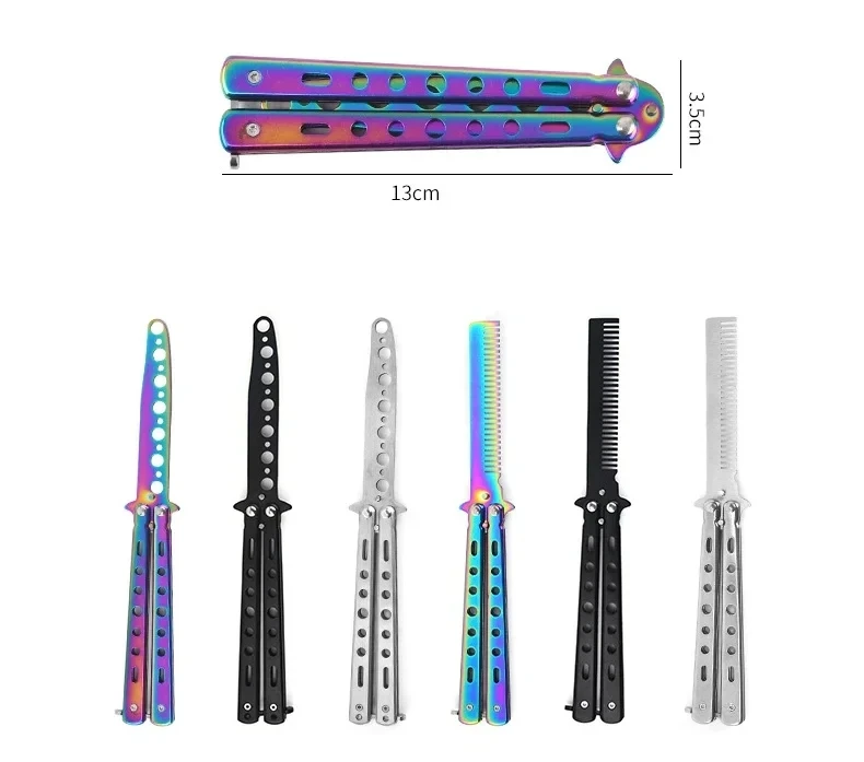 Portable Folding Butterfly Knife Trainer Stainless Steel Pocket Practice Training Tool for Outdoor Games Hand Movements No Edge