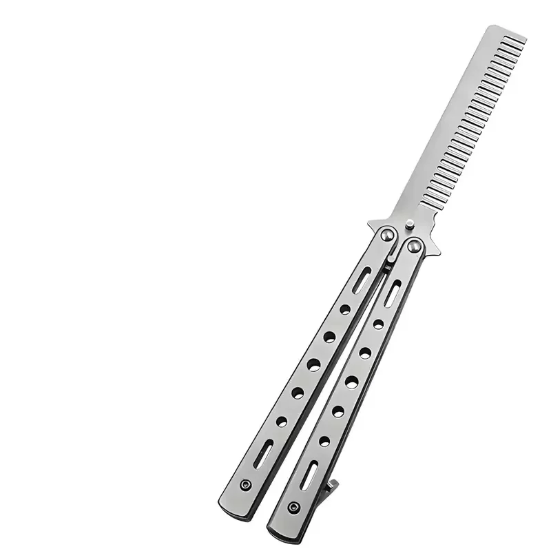 Portable Folding Butterfly Knife Trainer Stainless Steel Pocket Practice Training Tool for Outdoor Games Hand Movements No Edge