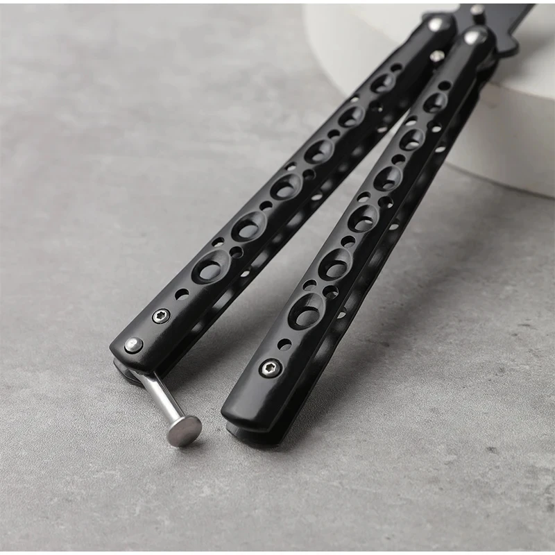 Portable Folding Butterfly Knife Trainer Stainless Steel Pocket Practice Training Tool for Outdoor Games Hand Movements No Edge