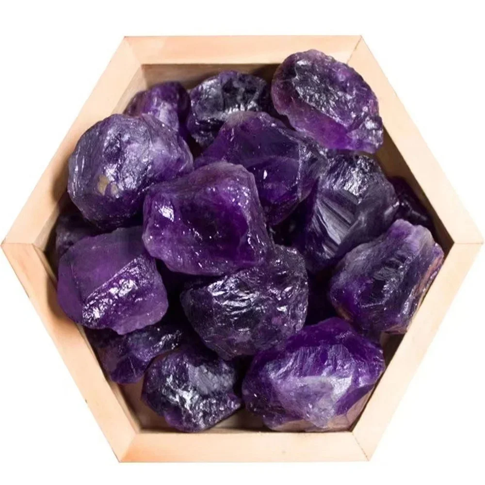 Natural Amethyst Reiki Healing Energy Gemstone Mineral Raw Stones Purple Rough Quartz Crystals Specimen Room Decor