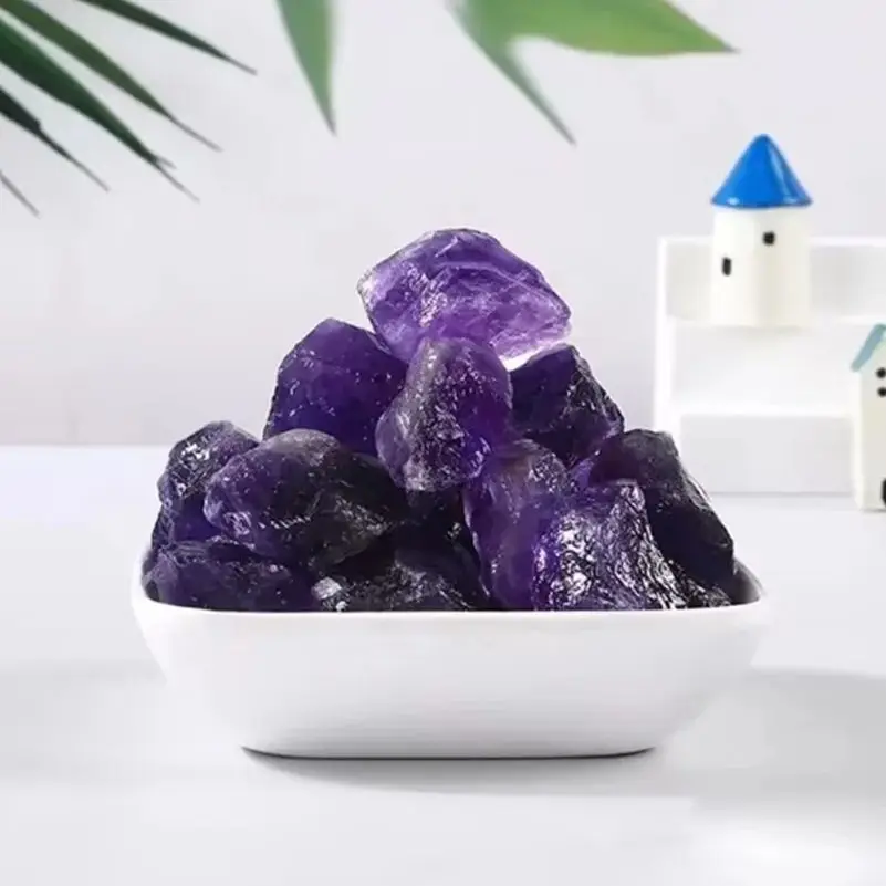 Natural Amethyst Reiki Healing Energy Gemstone Mineral Raw Stones Purple Rough Quartz Crystals Specimen Room Decor