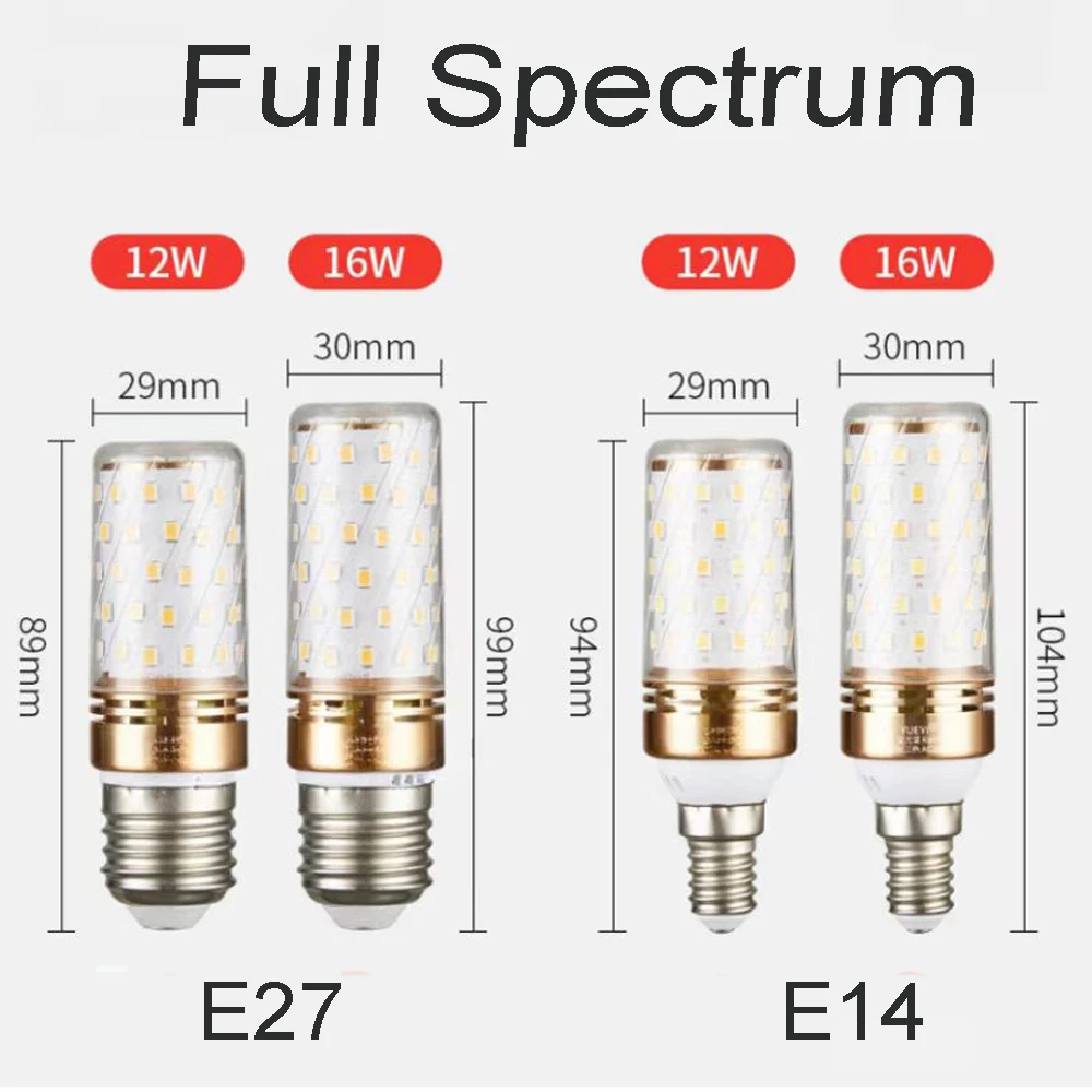 3CCT Color Changing12W 16W Super Bright Light Bulbs Full Spectrum High CRI 97 E14 E12 E26 E27 LED Corn Bulbs for Indoor Lighting