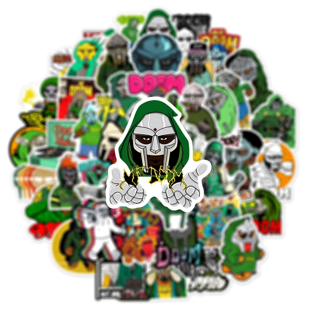 10/30/50PCS Hip Hop Rapper Mf Doom Stickers Singer Graffiti DIY Skateboard Phone Luggage Laptop Guitar Toys Decals For Fan Kids