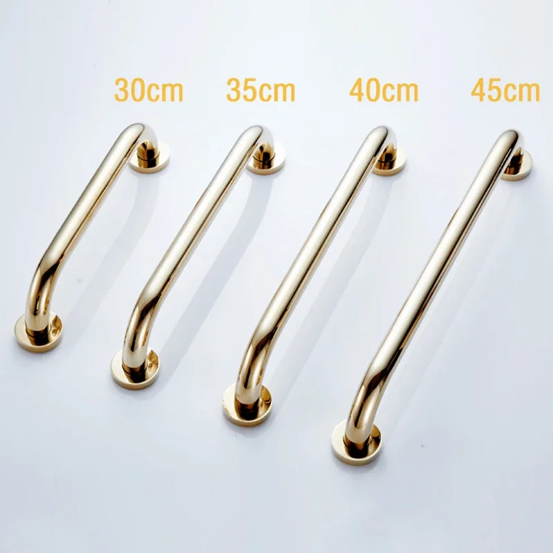 30/40/50cm Bathroom Tub Toilet Handrail Brass Gold Finish Grab Bar Shower Safety Support Handle Towel Rack