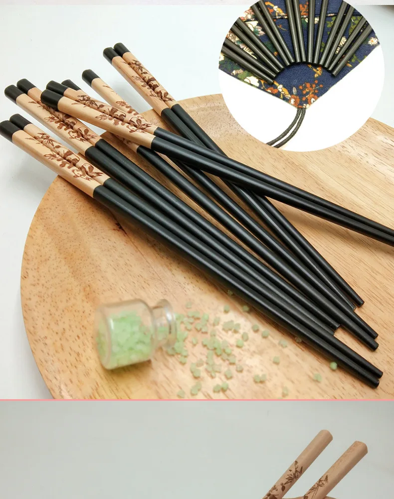 Chinese Panda Chopsticks Japanese Korean Sushi Solid Wood Chopsticks Wedding Gift Chop Sticks Hashi Two Pairs Chopsticks Set