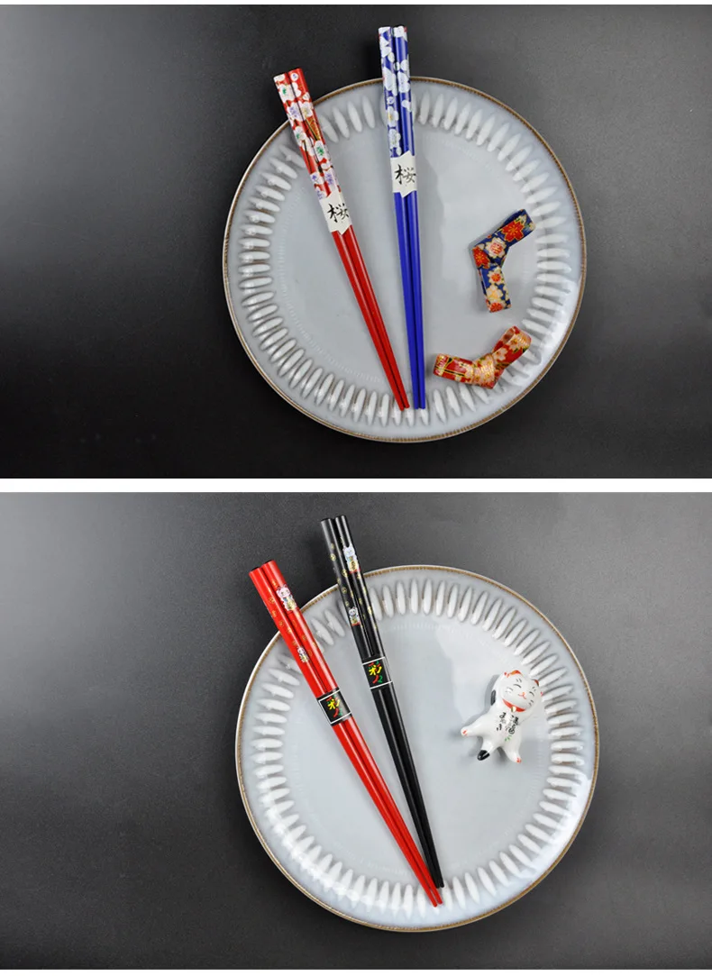 Chinese Panda Chopsticks Japanese Korean Sushi Solid Wood Chopsticks Wedding Gift Chop Sticks Hashi Two Pairs Chopsticks Set