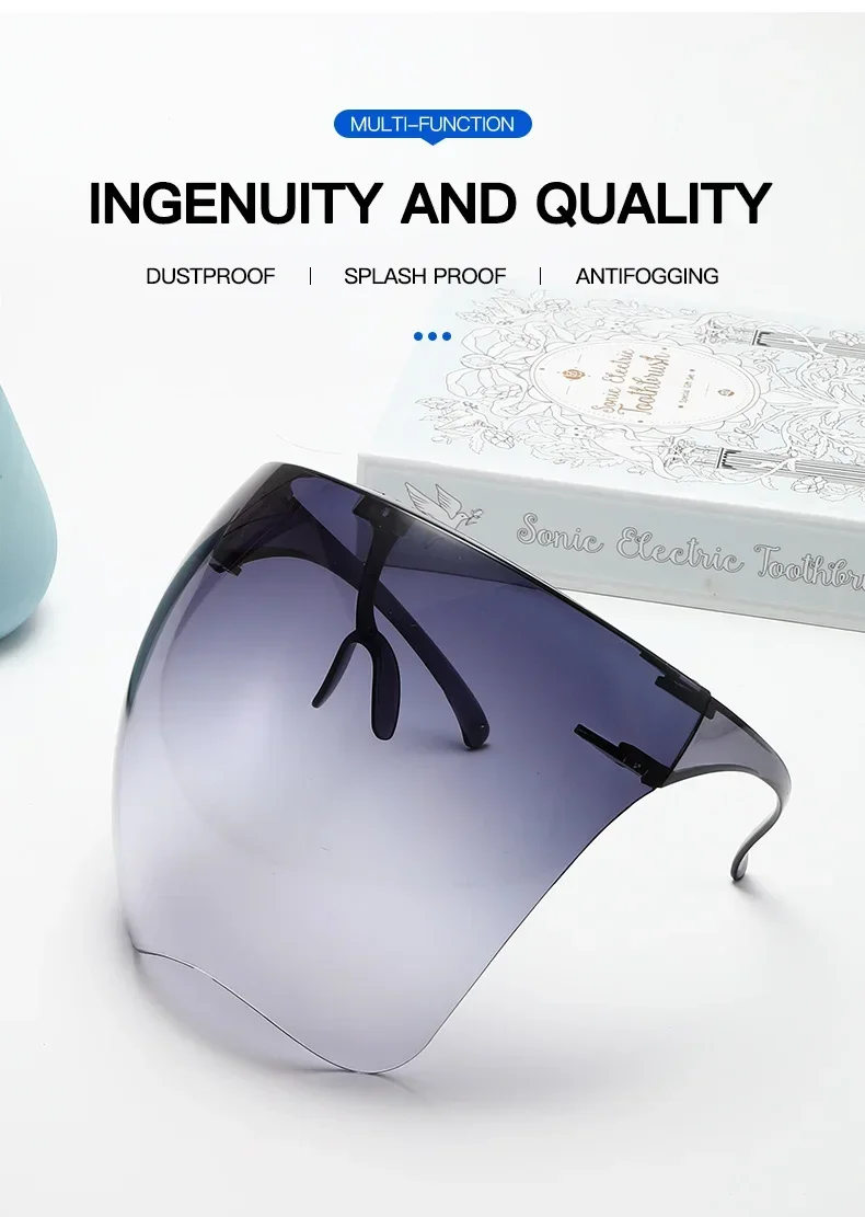 Full Face Sunglasses Mask Women Men Protective Faceshield Glasses Goggles Covered Spherical Lens Anti-Spray Cycling Sunglasses
