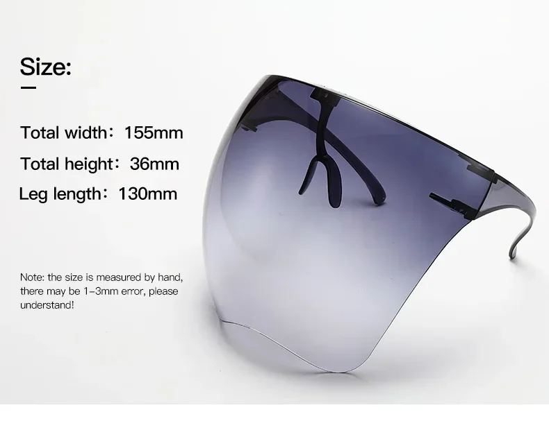 Full Face Sunglasses Mask Women Men Protective Faceshield Glasses Goggles Covered Spherical Lens Anti-Spray Cycling Sunglasses