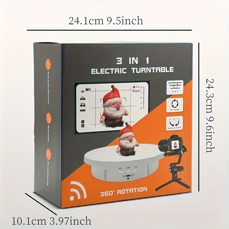 Photography Turntable Electric Rotating Display Stand 360 Degree with Remote Control Motorized Turntable for Photos or Videos