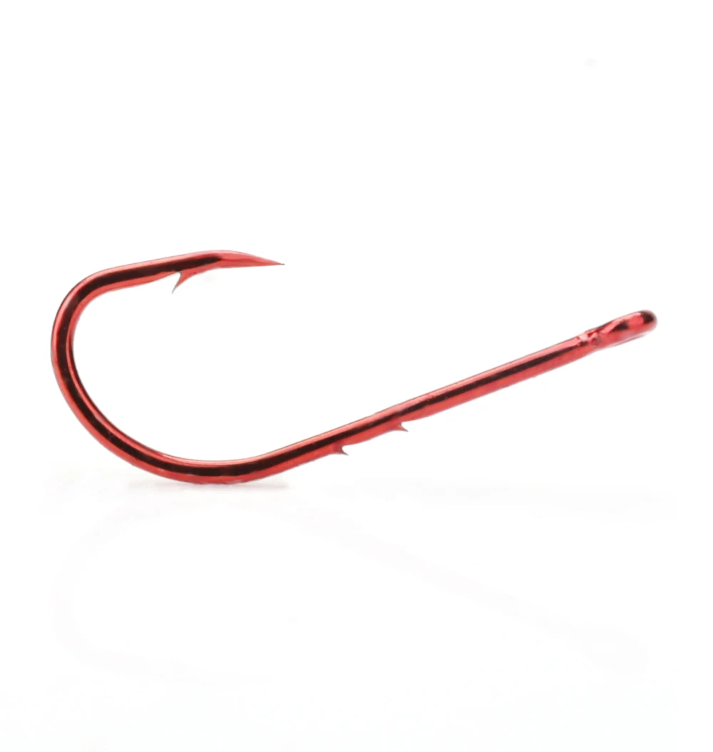 FTK Red Fishing Hooks Sea Barbed Fishing Lures Shank Beak Live BaitHolder Carp Fishing Jig Worm Hooks Accessories Tackle