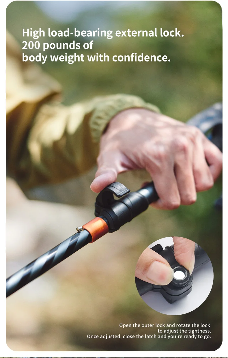 Naturehike Carbon Fiber Trekking Poles 5 Sections Portable Folding Climbing Sticks Outdoor Hiking Collapsible Walking Sticks
