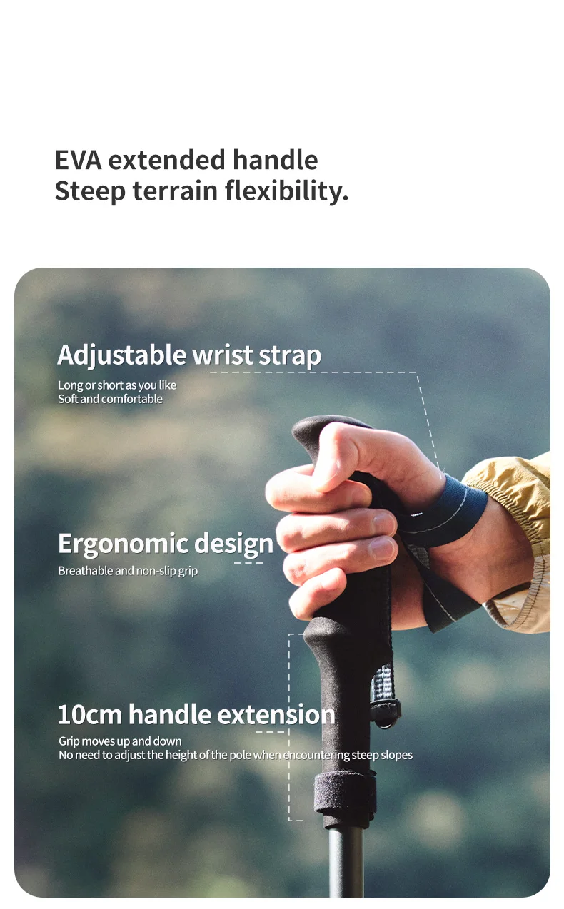 Naturehike Carbon Fiber Trekking Poles 5 Sections Portable Folding Climbing Sticks Outdoor Hiking Collapsible Walking Sticks