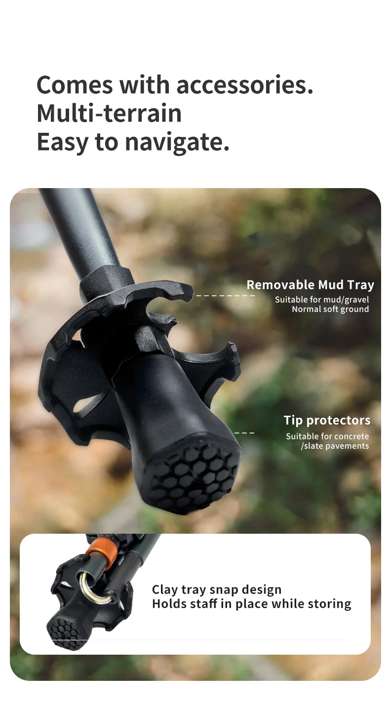 Naturehike Carbon Fiber Trekking Poles 5 Sections Portable Folding Climbing Sticks Outdoor Hiking Collapsible Walking Sticks