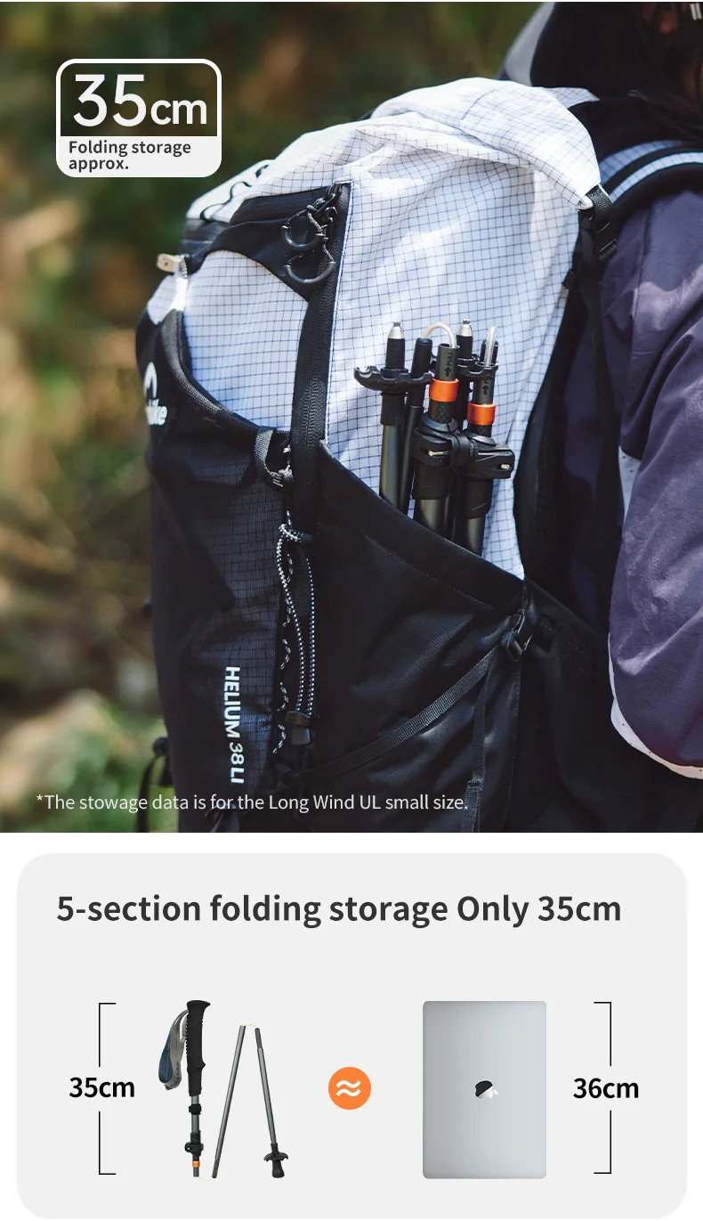 Naturehike Carbon Fiber Trekking Poles 5 Sections Portable Folding Climbing Sticks Outdoor Hiking Collapsible Walking Sticks