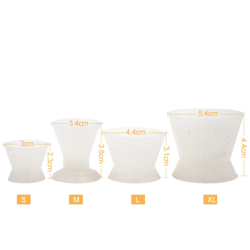 4pcs Dental Materials Mixing Cup Silicone Mix Bowl Use Dappen Dishes Teeth Whitening Dentistry laboratory Tool