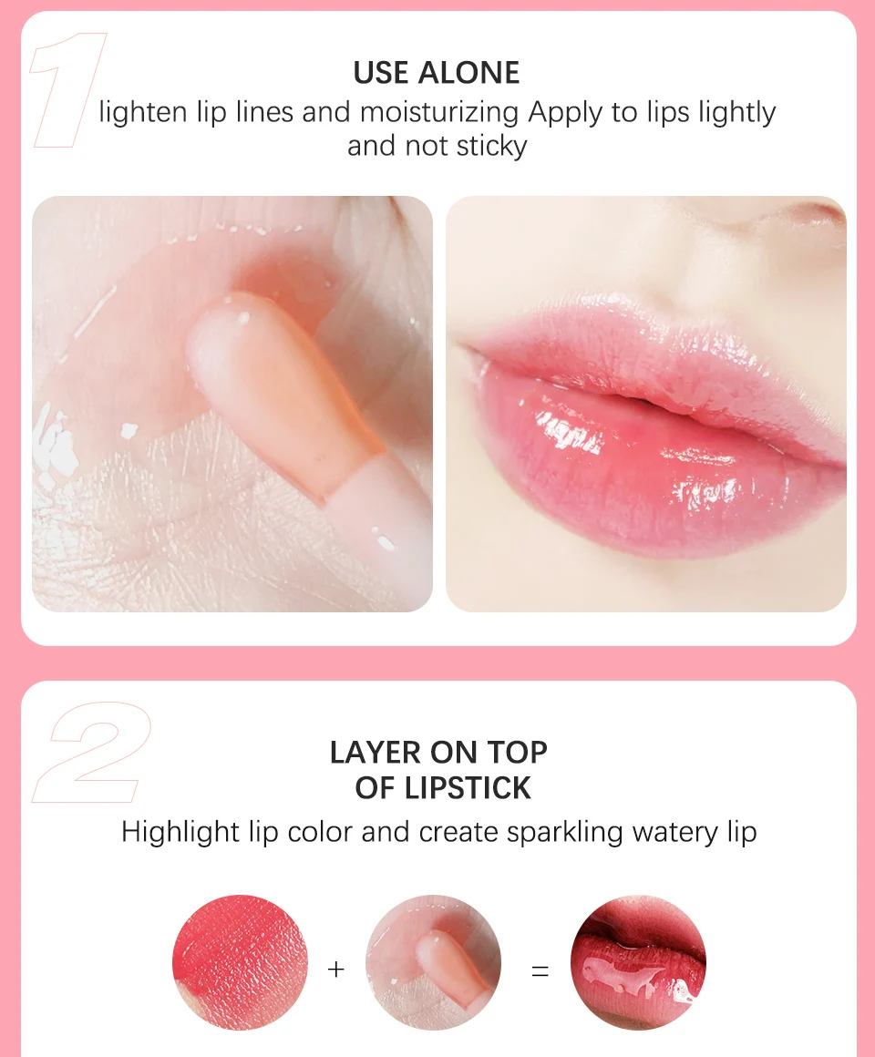 Crystal Jelly Moisturizing Lip Oil Plumping Lip Gloss Makeup Sexy Plump Lip Glow Oil Tinted Lip Plumper