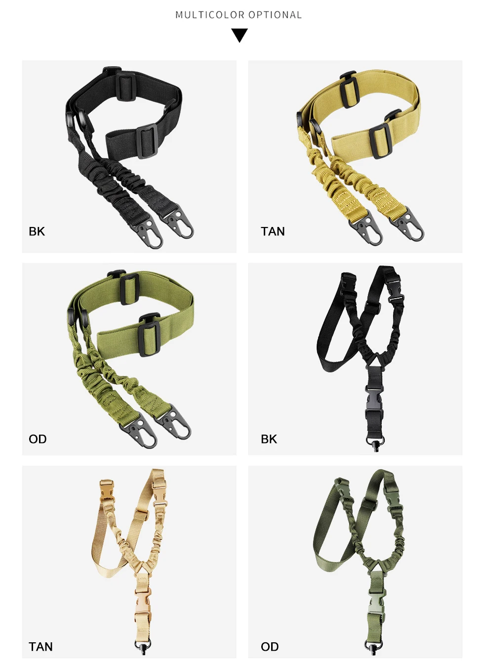 Shot Gun Belt Hunting Accessories Tactical Gear Tactical Single Point Gun Sling Shoulder Strap Rifle Rope Belt QD Metal Buckle