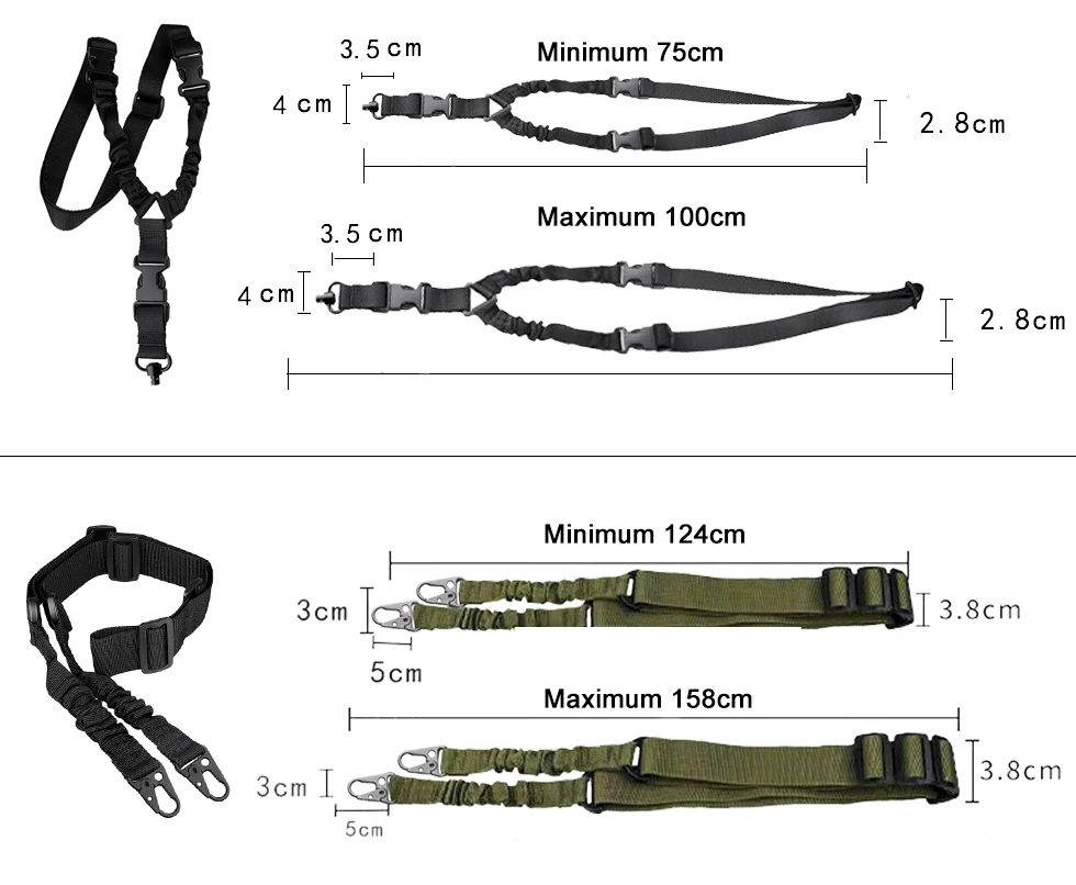 Shot Gun Belt Hunting Accessories Tactical Gear Tactical Single Point Gun Sling Shoulder Strap Rifle Rope Belt QD Metal Buckle