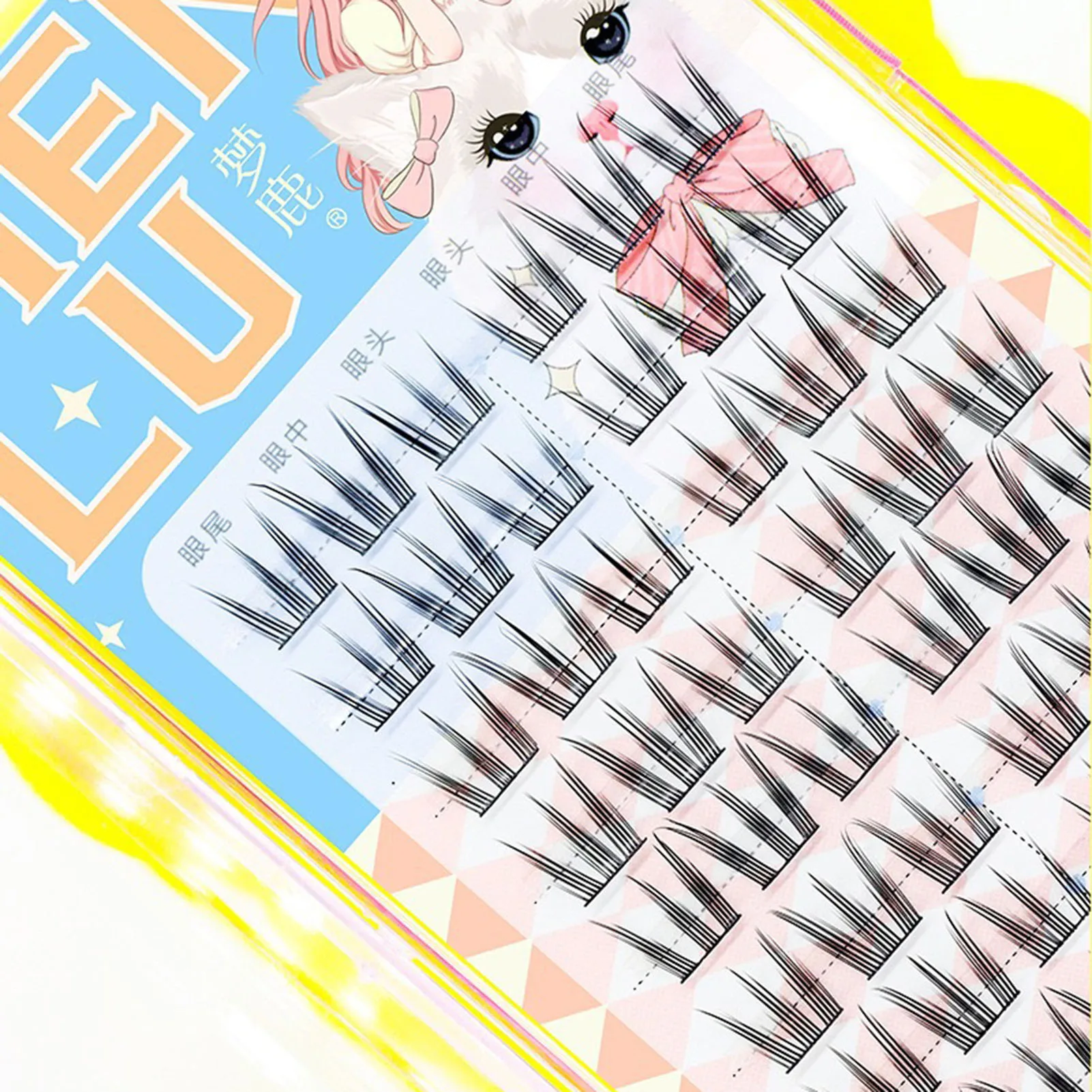 10 Rows Sunflower False Eyelashes Black Natural Manga Lashes Anime Eyelashes Large Capacity Eyelashes Extension Chinese Makeup
