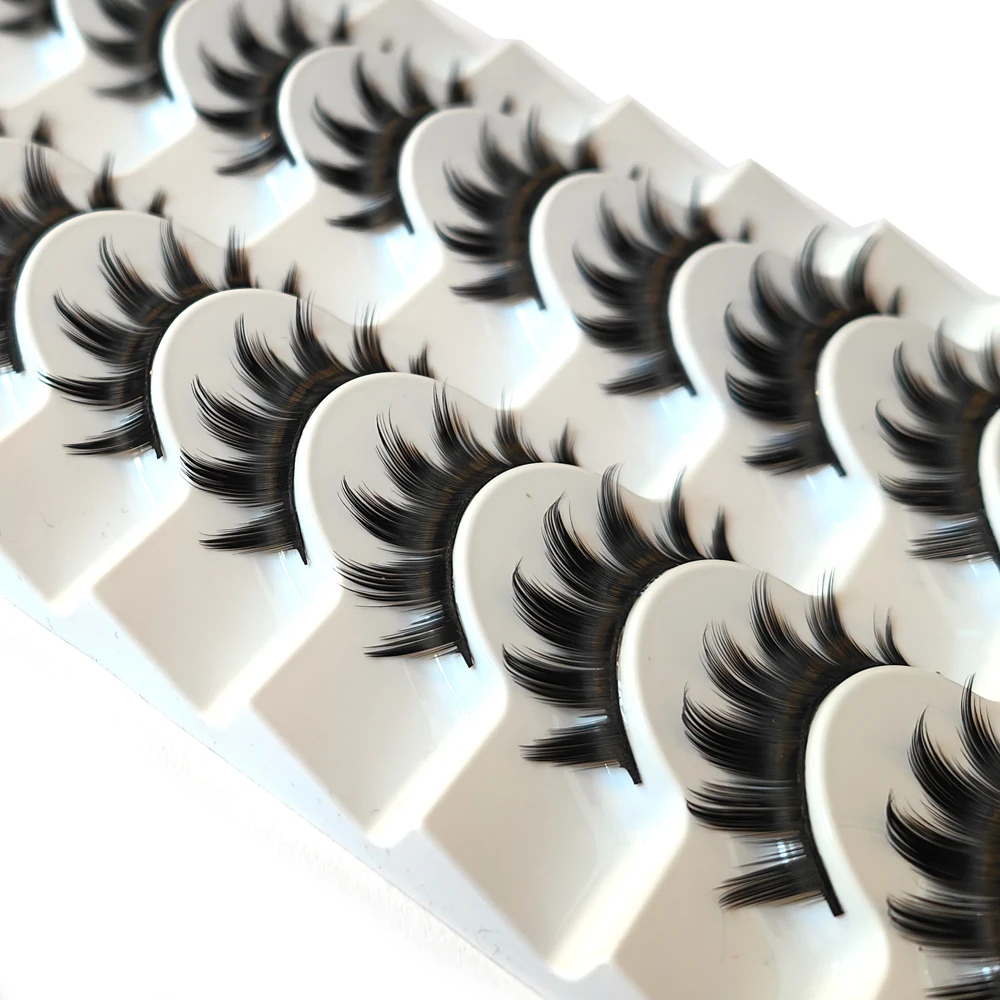 10 Pairs Makeup False Eyelashes 3D Thick Dramatic Looking Faux Mink Eye Lashes Long Handmade Eyelash Cosmetics Tools