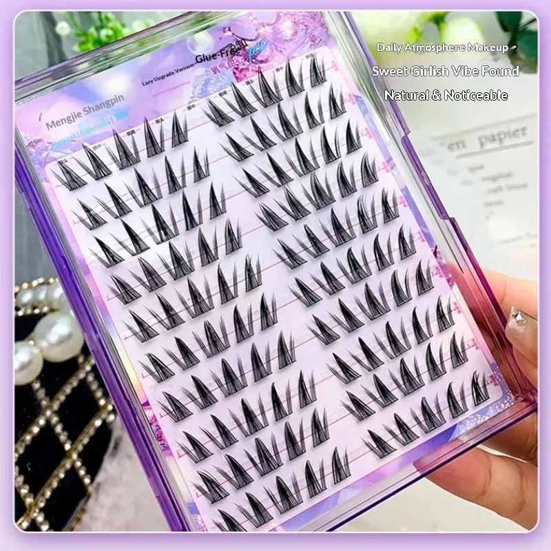 Self-adhesive Glue-free False Eyelashes Winged Fluffy Natural Thick Manga Eyes Reusable Enlarged Eyes Lashes Easy Apply