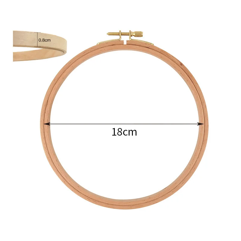 4-12inches Beech Round Wooden Embroidery Hoops Frame Set Cross Stitch Embroidery Hoop Rings Home Sewing Craft Tool